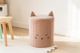 Zložljiva tabure s shranjevalnim prostorom 28 x 28 x 34 cm roza *4236