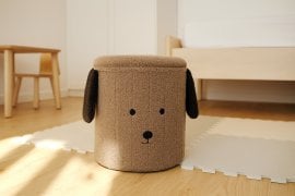 Zložljiva pufa s shranjevalnim prostorom 28 x 28 x 34 cm temno bež *4274