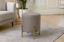 Okrogla pufa na nogicah 28 x 42 cm siva *4231