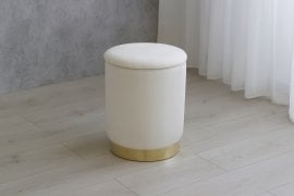 Okrogla pufa 28 x 42 cm kremna *4248