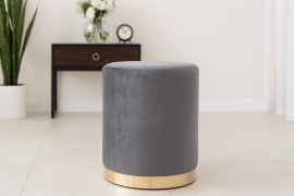 Okrogla pufa 28 x 42 cm temno siva *4279