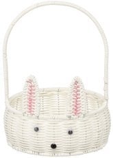 Okrogla košara 20 cm beli zajček - BOB7759