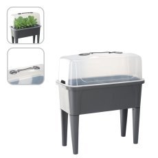 Rastlinjakova miza s pokrovom 76 x 38 x 83 cm antracit *3982