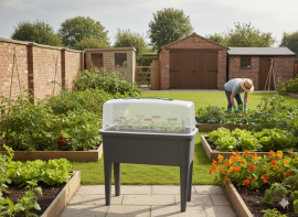 Rastlinjakova miza s pokrovom - antracit - LAR3982