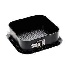 Kvadratni pekač TORTOWNICA FAKTUROWANA 24×24 cm z zaščitnim slojem proti prijemanju, črne barve *0442