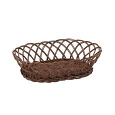 Ovalna ratanova košara M 27 × 21 × 7 cm čokoladna *6225