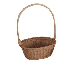 Ratanova košara 30 x 23 x 12/40 cm z ročajem – naravna *7404