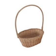 Ratanova košara 27 x 20 x 11/36 cm z ročajem – naravna *7411