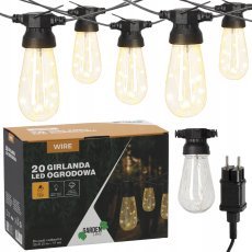 Vrtna girlanda 12 V, 3+17 m, 20 LED toplo bela - SOL1281 - 