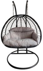 Viseči fotelj za dve osebi Gaspar – siv - FAT0046