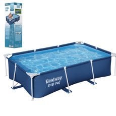 Bazen z ogrodjem, kovinski okvir 259x170x61 cm - BES56403