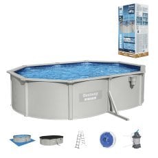 Bazen s kovinskim ogrodjem 5×3,60×1,20 m - BES56586