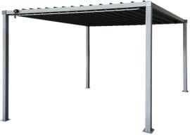 Vrtna pergola s kovinsko streho 3x3x2,2 m - siva - TUN5122 