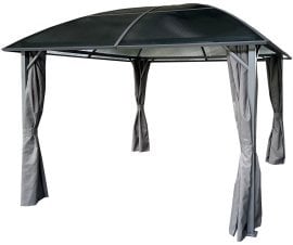 Vrtni paviljon z bočnimi zavesesami – 3x3 m - siv - TUN5146