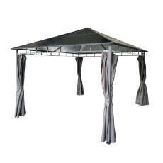 VRTNI PAVILJON Z BOČNIMI ZAVESAMI – SIV 3 x 3 M *0074