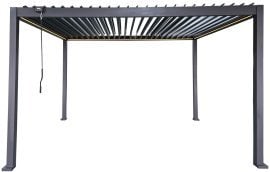 Vrtna pergola LED 3x4x2,5 m - siva - GOL0562