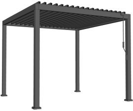 Vrtna pergola LED 3x3x2,5 m - siva - VIN0623