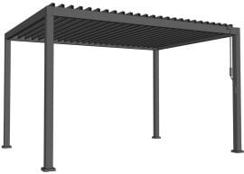 Vrtna pergola z LED osvetlitvijo 3x4x2,5 m - siva - VIN0654