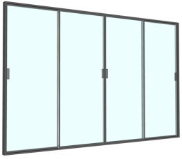 Steklena drsna vrata za aluminijasto pergolo 4 m - VIN0708