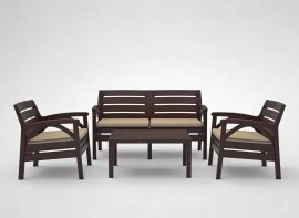 Komplet rjavega vrtnega pohištva 