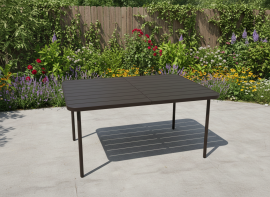 Vrtna miza z ogrodjem - rjav - NEO6621