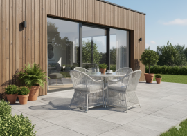 Komplet vrtnega pohištva - svetlo siv - ALF6792