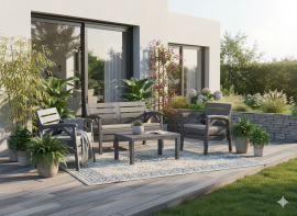 Vrtna garnitura Santana - antracit -KAS0868/3