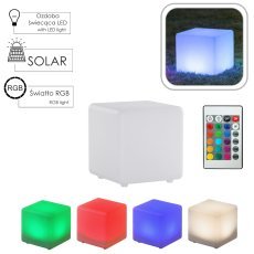 Solarna svetilka kocka multicolor z daljinskim upravljalnikom - SOL4897