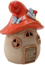 Vrtna figurica – rdeča hišica v obliki gobe LED - GOT7089