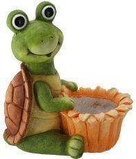 Vrtni lonec – Želva s cvetom - GOT7164