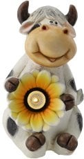Vrtna figurica – Krava s cvetom LED - GOT7270