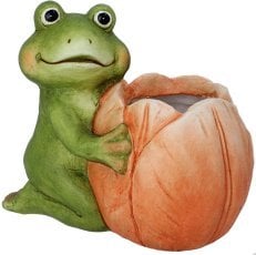 Vrtni lonec – Žaba s cvetom - GOT7515