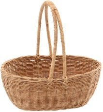 Ratanova košara 32x25x12/31 cm z ročajem – naravna - DRA01_8734