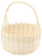 Ratanasta košara 24x14/27 cm z ročajem – bela - DRA02_8765