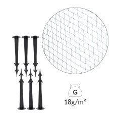 Zaščitna mreža proti pticam 8x20 m + 16 plastičnih zatičev - JAW5184
