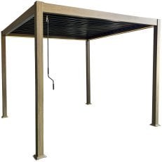 Pergola LED 3x3x2,5 m z lesnim videzom - RIT1415