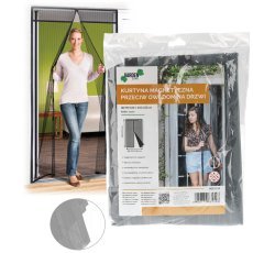 Magnetna protiinsektna zavesa za vrata 80/90/100x210/220 cm - siva - HEB5528