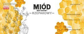 KPL. 100 ETYKIET MIÓD NEKTAROWY RZEPAKOWY 154 x 60 MM BEE8177