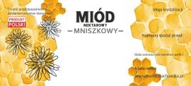 KPL. 100 ETYKIET MIÓD NEKTAROWY MNISZKOWY 116 x 50 MM *8269
