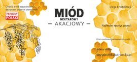 Komplet 100 etiket za akacijev cvetlični med 116 x 50 mm *8276