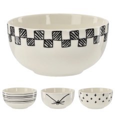 Porcelanasta skodelica Black-White 550 ml, pak. 4 kos - NAN7384
