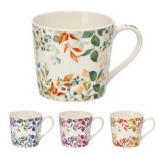 Porcelanasta skodelica z motivom listov 400 ml, pak. 12 kos - LIL7901