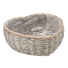 Vrtna košara iz vrbovega šibja v obliki srca 32 × 34 × 13 cm *9247