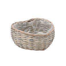 Vrtna košara iz vrbovega pletenja v obliki srca 25 × 25 × 12 cm *9254
