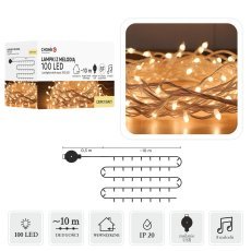 LED lučke z melodijo USB 100L, toplo bele - LED0078
