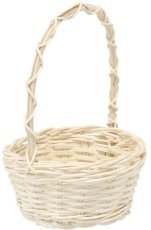 Ratanasta košara z ročajem – bela - DRA4194