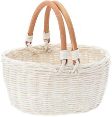 Ratanasta košara z ročaji 22 cm – bela - DRA7282