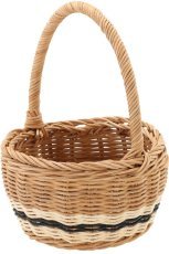 Ratanova košara z ročajem 16 cm – naravna - DRA7312