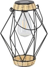 Solarna kovinska svetilka 22 cm LED - črna - LAP5917