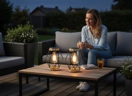 Chomik - Solarna kovinska svetilka 22 cm LED - črna - LAP5924